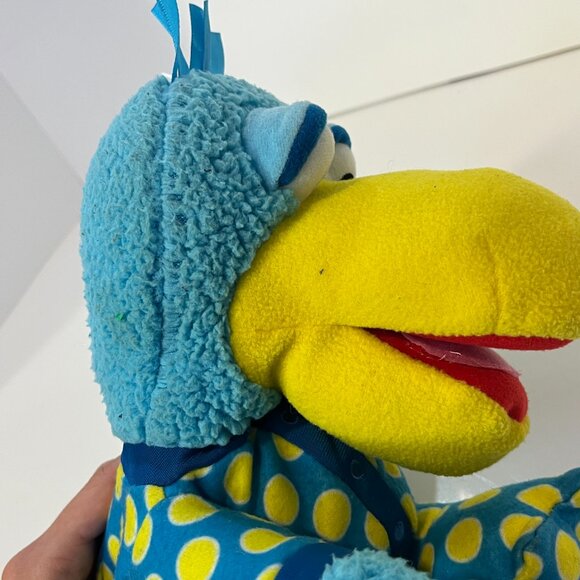 Jim Henson Pajanimals BLUE SQUACKY DUCK 12” Plush Animal Toy Sprout Tomy Vintage - Picture 12 of 16